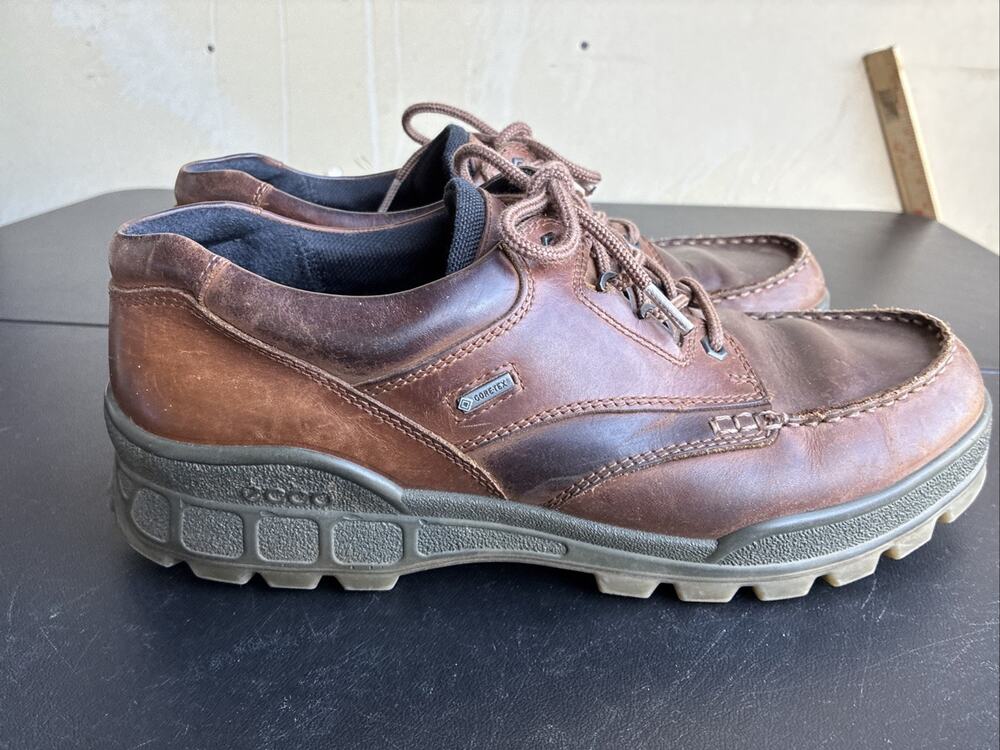 ECCO Track 25 GORE-TEX Low Mens 46 12-12.5 Lace Up Moc Toe Casual Leather Brown